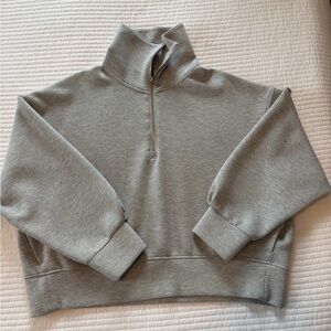 Old Navy Gray Half-Zip Mockneck Sweatshirt